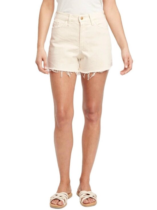 Universal Thread Pants - Universal Thread Highest Rise Raw Hem Off White Jean Shortie Shorts -- Size 10